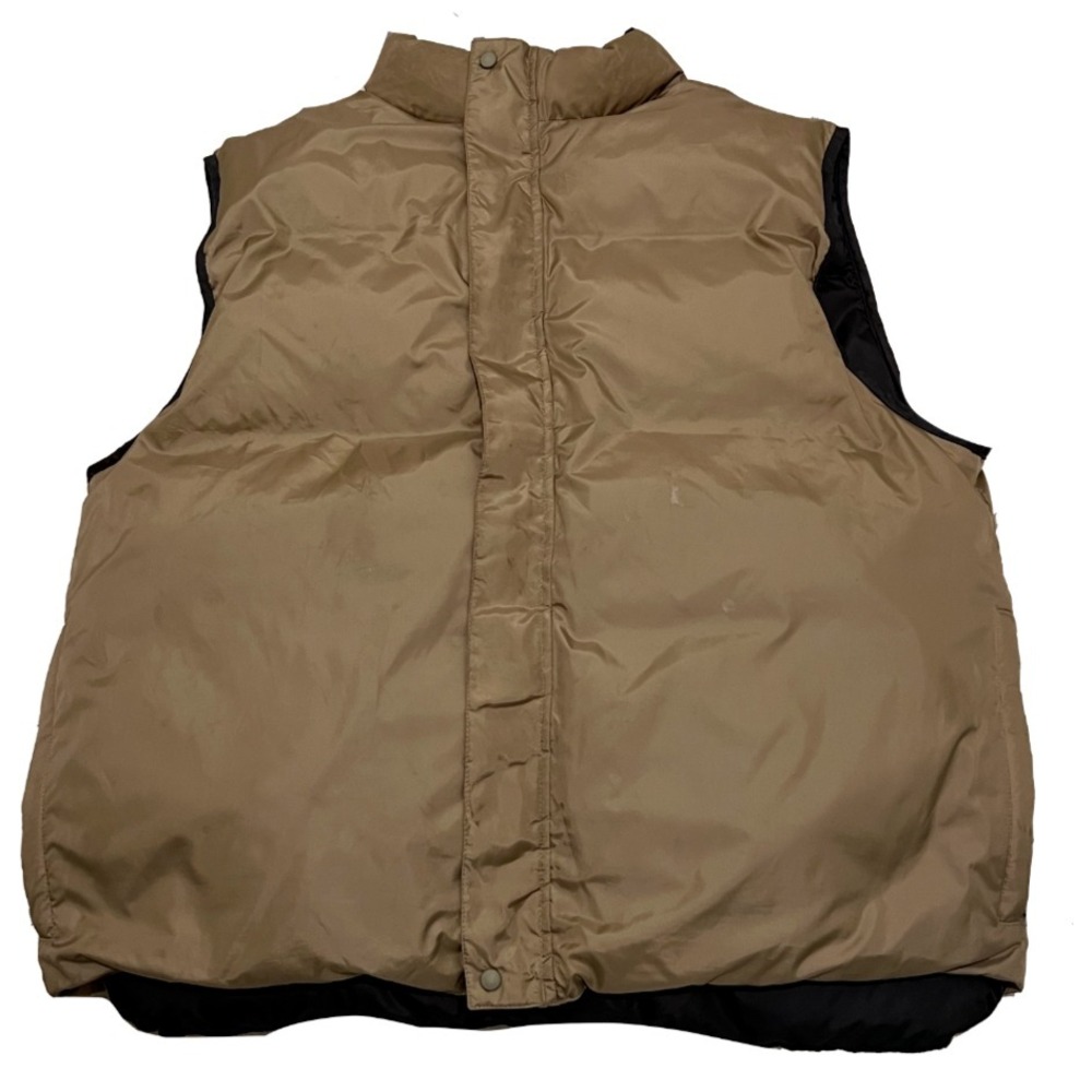 LL Bean Reversible Puffer Vest Tan Black Full Zip Insulated Mens XL